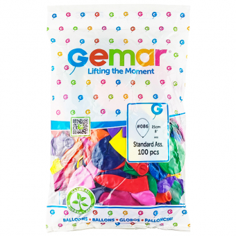 Купить Шары воздушные "Gemar" 8" (100шт). Микс цветов оптом